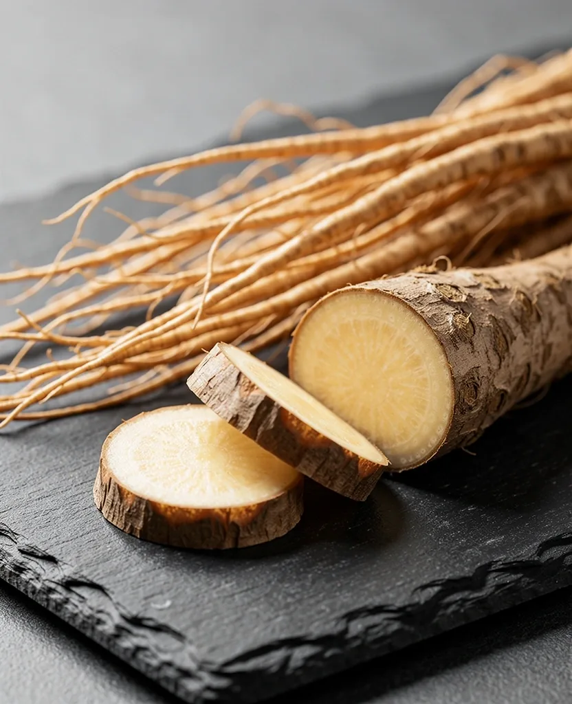 Ashwagandha root on stone